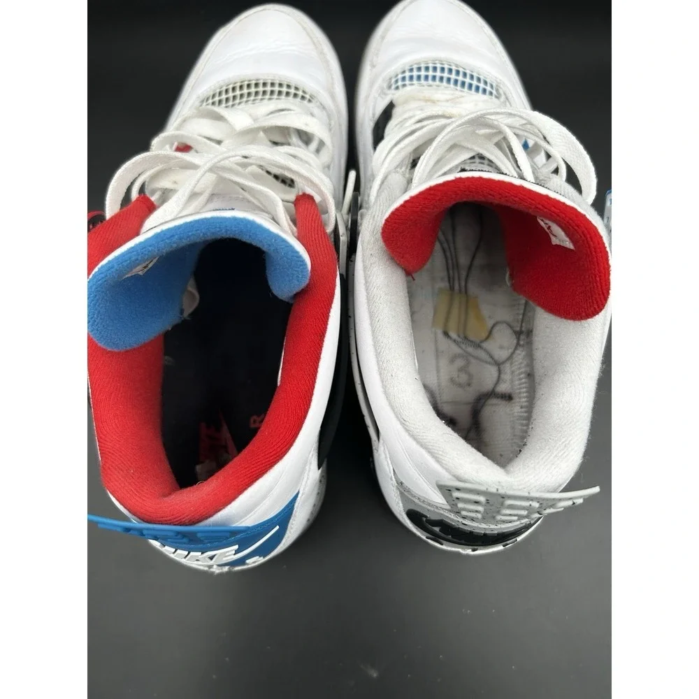 Jordan 4 Retro What The White Red Blue Sneaker CI1184-146 Mens 11.5